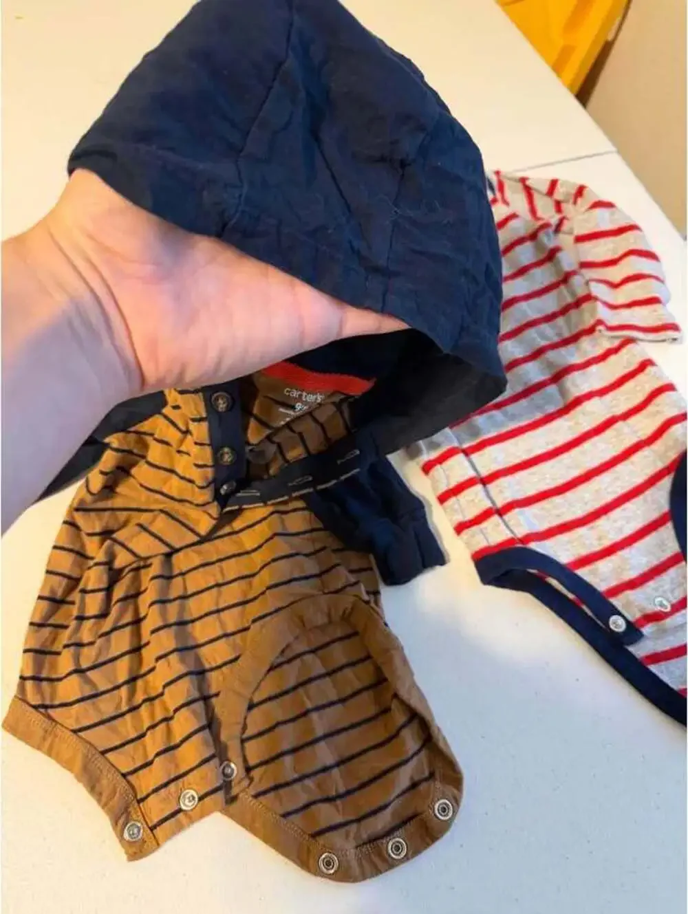 Carter's Baby Boy Long Sleeve Bodysuits 9M & 6-12M